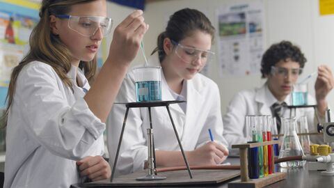 Schülerinnen und Schüler experimentieren. Schülerinnen und Schüler experimentieren.