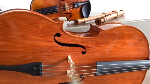 Bass, Geige und Flöten