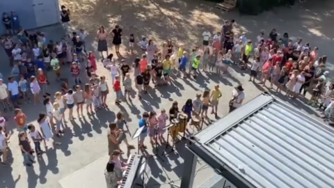 Schüler und Schülerinnen der Tannenbergschule in Seeheim