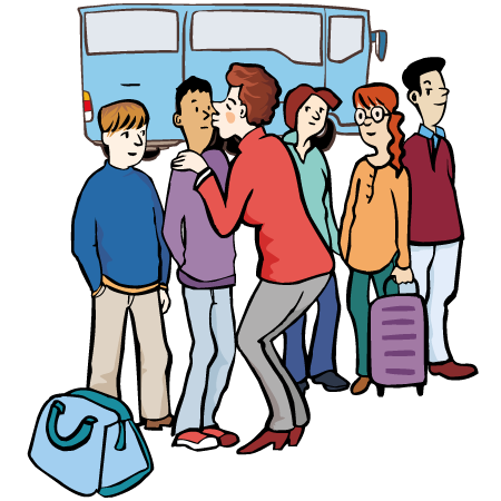 Die Lehrerin küsst zum Abschied ihre Schüler. Das darf sie nicht.